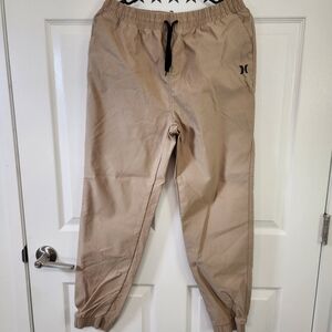 Boys Hurley Tan Jogger Pants with Logo